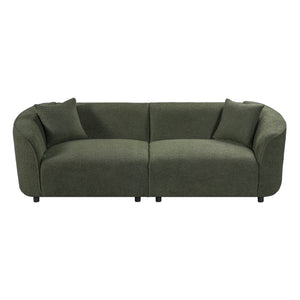 English Elm 87" Curved Boucle Sofa Sculptural Low Profile Design for Contemporary Living Rooms N767P354840A