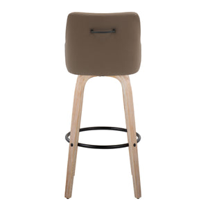 English Elm Adjustable Swivel Barstools Mid-century Walnut Faux Leather Kitchen Counter Set of 2 Brown B202S01920