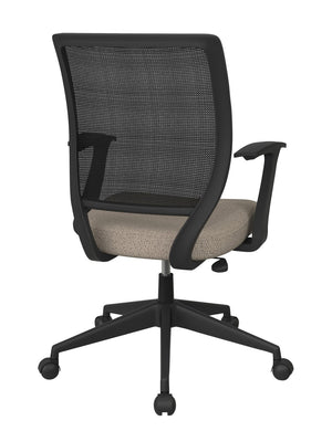 OSP Home Furnishings Screen Back Ergonomic Mesh Task Chair with Lumbar Support and T Arms for Home Office Cotton EM51022N-K008