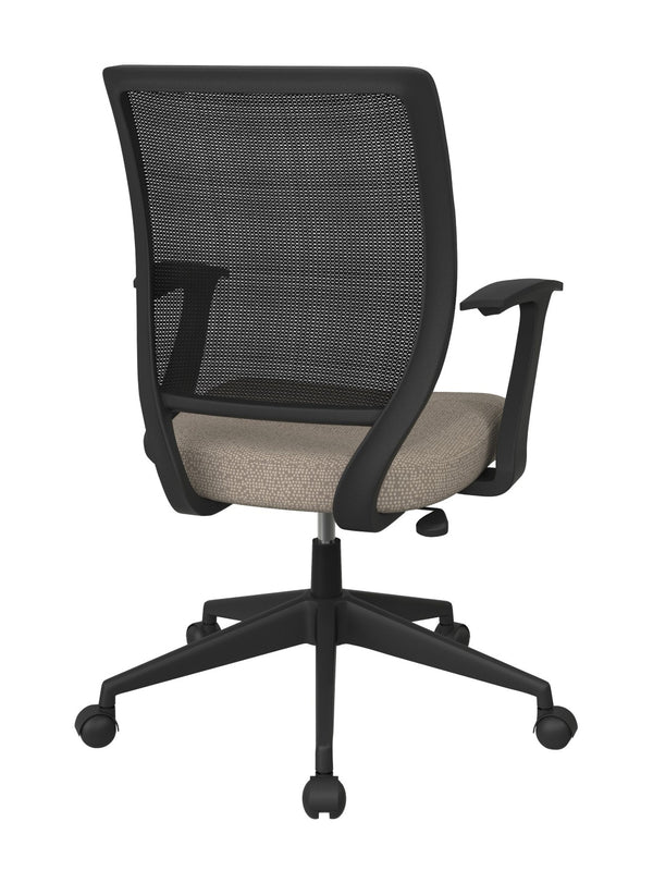 OSP Home Furnishings Screen Back Ergonomic Mesh Task Chair with Lumbar Support and T Arms for Home Office Cotton EM51022N-K008