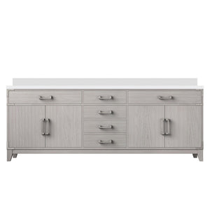 English Elm White Oak Double Bath Vanity - 84" W X 22" D, Cultured Marble Top & Ample Storage For Style B2731P259984-GIGA