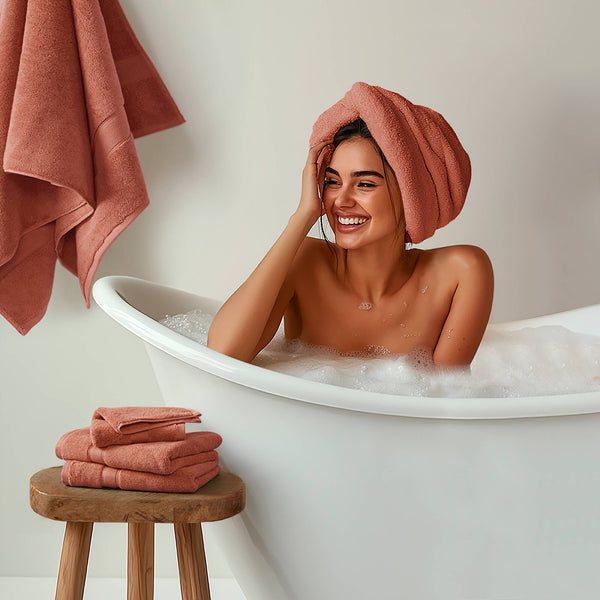 JLA Home Madison Park Signature - Ultra-Soft 100% Cotton Towels with 800 GSM Plush Pile, Antimicrobial Finish and Oeko-Tex Safety Coral MPS73-195