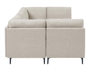 English Elm Linen Upholstered Modular Sectional Sofa with Tall Black Metal Legs for Living Room Almond B2748S00103
