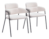 Marcel Dining Chair - Set of 2 Cream 109663 Zuo Modern