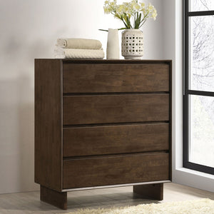 English Elm Hemlock Solid Wood 6-Drawer Dresser Cabinet with Sleek Fingertip Pulls and Spacious Organized Storage Dark Brown B062P378390