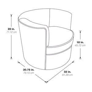 OSP Home Furnishings Cleo Swivel Chair Fog Fog