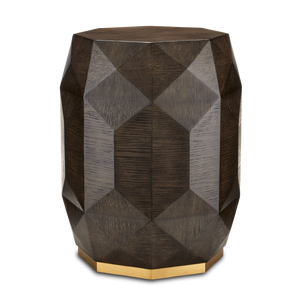 Kendall Dove Gray Accent Table – Elegant Octagonal Design with Polished Brass Base for Modern Spaces