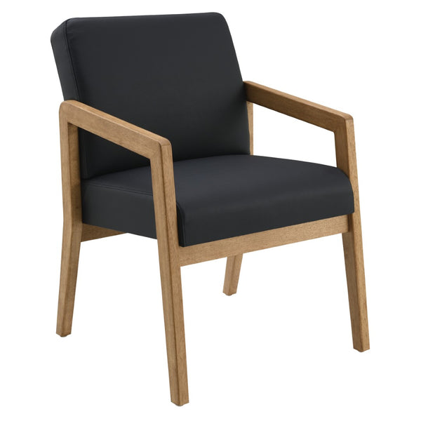 OSP Home Furnishings Wood Guest Chair Solid Oak Frame Memory Foam Seat Lumbar Support for Office Waiting Room WD580-U6