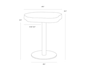 Sunpan DELMONT Bistro Table - Stylish 28" Faux Travertine Top with Antique Brass Base for Outdoor Elegance 112373