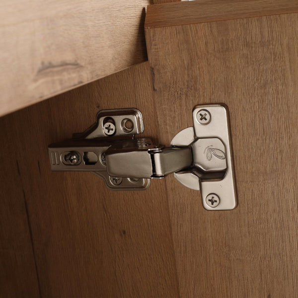 English Elm 12" Wall-Mounted Bathroom Side Cabinet with Soft-Close Hinges, Hidden Handle, Water-Resistant Finish W999P196498