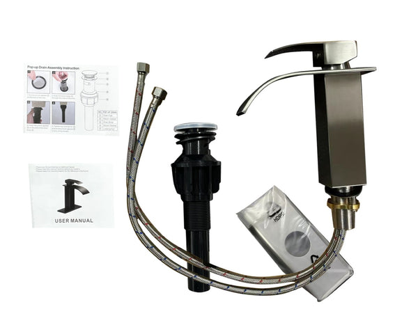 English Elm Single Handle Bathroom Faucet - Modern Brushed Nickel Lavatory Faucet For Easy Installation & Durability P2 T3177P388145-GIGA