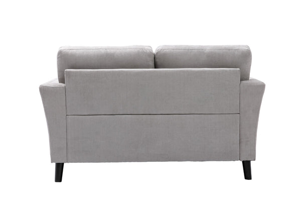 English Elm Damiano Woven Fabric Two Seat Loveseat with Solid Wood Legs for Compact Living Rooms B2749S00150
