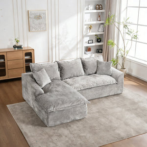 English Elm 103" Chenille Cloud Sectional Modular L-shape Sofa No Assembly Plush Living Room W1170S00044