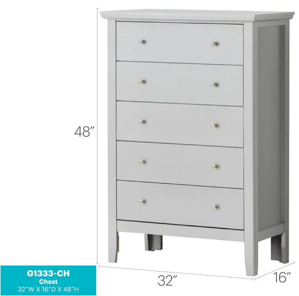 English Elm Primo Parker Chest with French Dovetail Drawers and Padded Headboards for Stylish Bedroom Storage Champagne 34 L x 51 W x 18 H B078112155