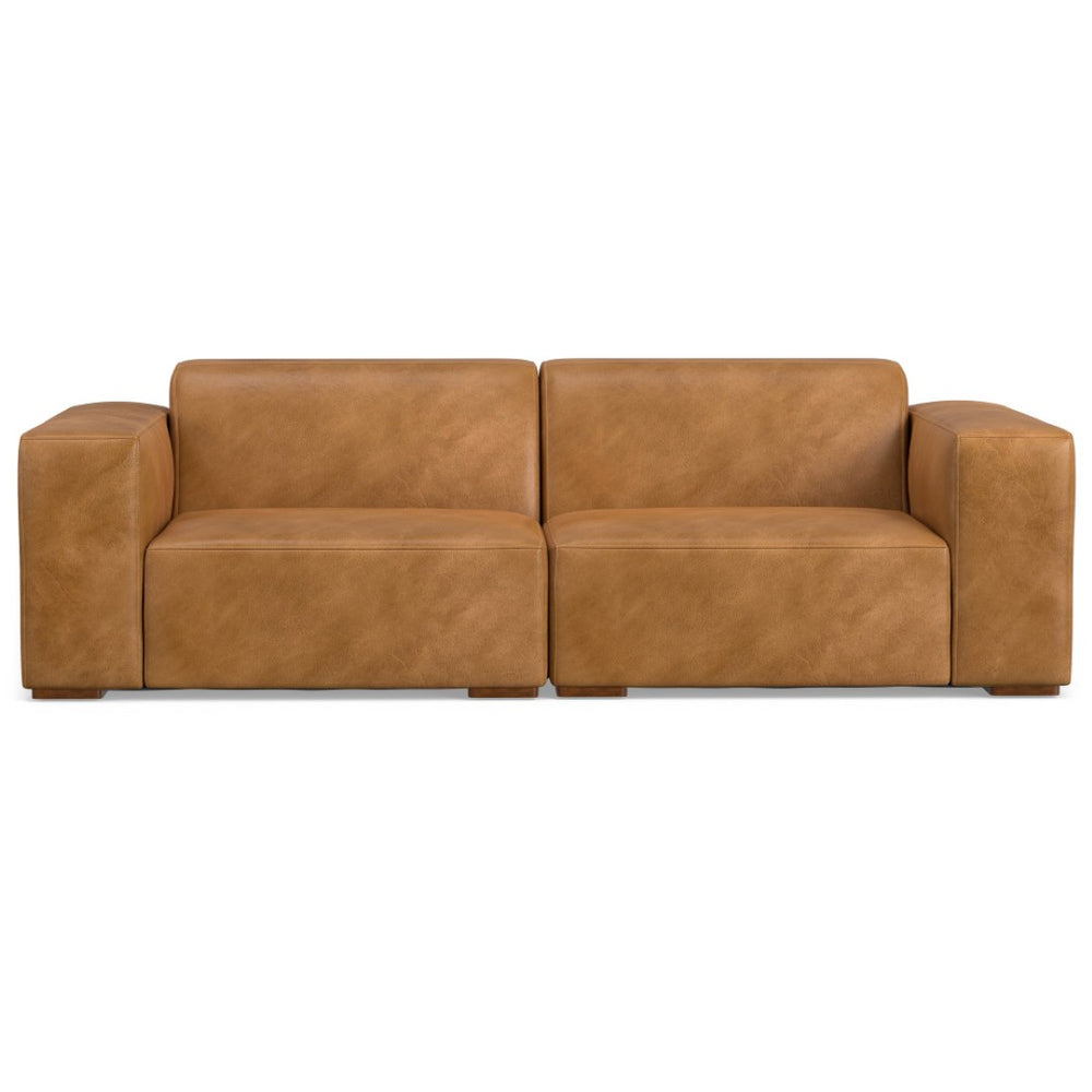English Elm Rex 2-Seater Loveseat In Sienna Leather - Contemporary Comfort For Small Spaces, Easy Assembly B136P199273-GIGA