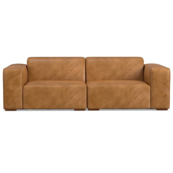 English Elm Rex 2-Seater Loveseat In Sienna Leather - Contemporary Comfort For Small Spaces, Easy Assembly B136P199273-GIGA