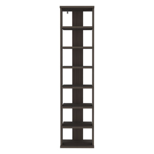 English Elm Hatch 7-Tier Slim Shoe Rack Organizer in Black Brown — Durable Engineered Wood, Space-Saving Design B092P315559