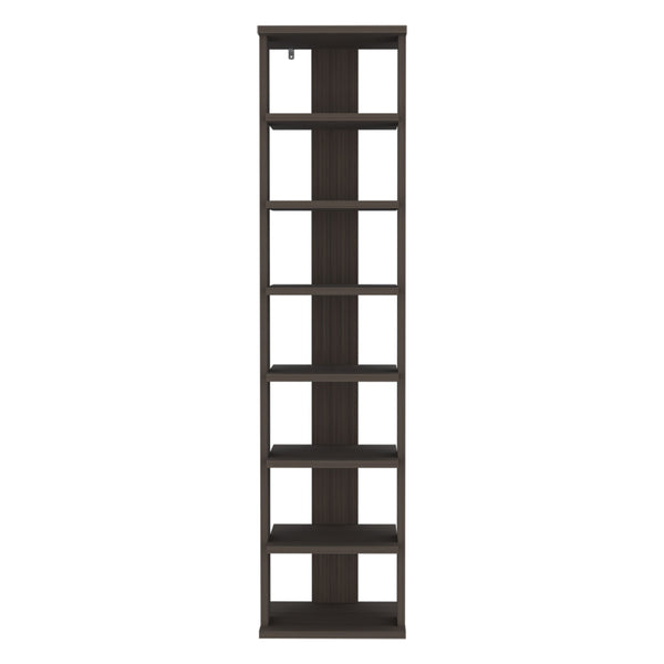 English Elm Hatch 7-Tier Slim Shoe Rack Organizer in Black Brown — Durable Engineered Wood, Space-Saving Design B092P315559