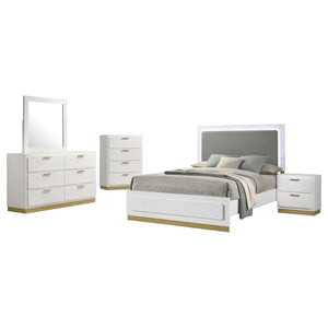English Elm Sophia 5-Piece Eastern King Bedroom Set With Led Lighting, Padded Headboard & Ample Storage Solutions B062S01068-GIGA