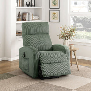 English Elm Contemporary Power Lift Chair Recliner with Plush Corduroy, Foam-Over-Coil Support & Side Pocket Green 31 L x 29 W x 24 H B011P395831