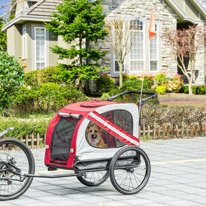 English Elm Aosom Convertible Pet Bike Trailer Stroller with Oxford Fabric and Safety Reflectors W2225P217623
