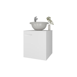 English Elm FM Modern Floating Bathroom Vanity with Integrated Sink and Soft-Close Door for Sleek Storage White 26.4 L x 22.4 W x 11.4 H B128P293879