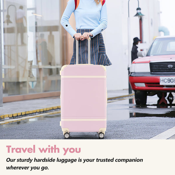 English Elm Hardshell Abs Suitcase Set with Tsa Lock Spinner Wheels Expandable Travel Luggage N732P193485U
