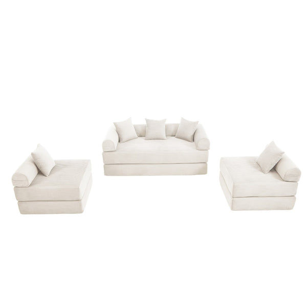 English Elm United We Win Convertible Sofa Bed – Soft Corduroy, Memory Foam Comfort For Dorms & Guest Rooms W1568S00254-GIGA