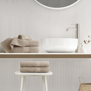 JLA Home Comfort Spaces - 500GSM Plush 6pc Towel Set Crafted from 100% Turkish Cotton for Spa Softness, Quick-Dry, Oeko-Tex Safe Beige AM73-0239