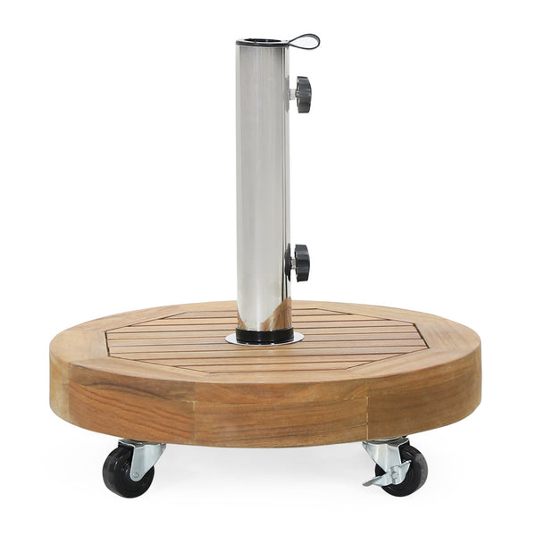 English Elm Christopher Knight Home® - RALPH Teak Round Umbrella Base with Stainless Steel Tube & Concrete Core, 30 lb, Fits 1.57–1.77" 70857.00