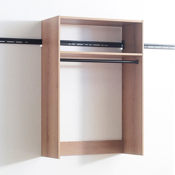 English Elm Devi Modular Wall Mounted Oak Closet Organizer with Five Configurable Storage Units B040S00115
