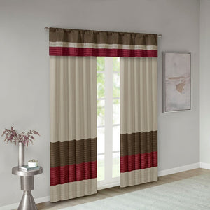 English Elm Polyoni Pintuck Curtain Panel – Modern Striped Design, Light Filtering, 50 X 84 Inches, Easy Care B03598067-GIGA