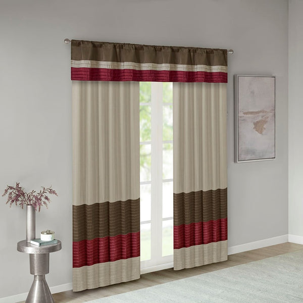 English Elm Polyoni Pintuck Curtain Panel – Modern Striped Design, Light Filtering, 50 X 84 Inches, Easy Care B03598067-GIGA