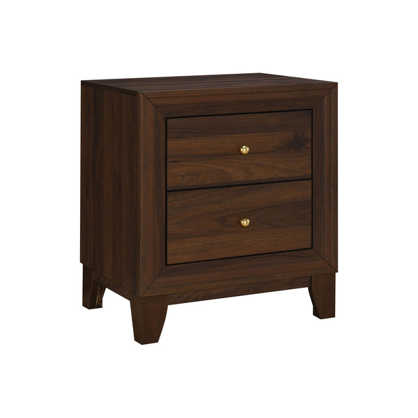 English Elm 2-drawer Nightstand Melamine Veneer Brass Hardware Modern Bedroom Bedside Table B016P459868
