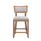 Christopher Knight Home® - Noble House - - 26.5" Counter Stools Set Of 2, Upholstered Counter Height Bar Stools With Comfy Back, Solid Rubber Wood Frame, Backrest, Footrest, Armless Barstools For Home Bar, Kitchen Counter, Beige & Natural