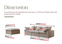English Elm Cloud Modular Sectional Sofa - Oversized L-Shaped Deep Seat Couch with Sherpa Fabric & Ottoman Comfort Beige+White W3622S00004