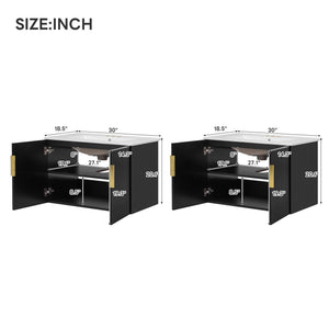 English Elm 60" Vintage Bathroom Vanity with Ceramic Sink Wall-Mount Modern Striped Design Durable MDF Wood Finish Black N710SS00010B
