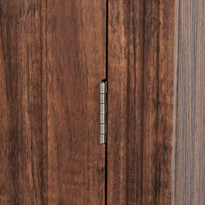 English Elm K&K 71" Farmhouse Pantry Cabinet with Embossed Texture, 2 Drawers, 8 Door Racks, Adjustable Shelves, Anti-Tip Stability Brown N707P254905Z