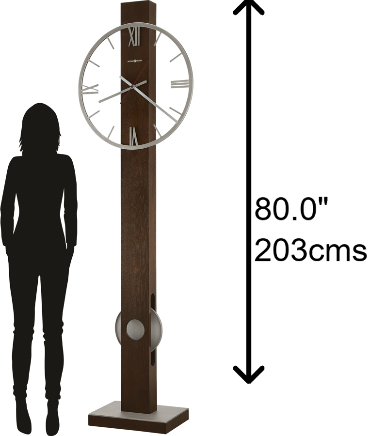 Hekman Furniture 615124 Halo Floor Clock - Modern Grandfather Clock With Aged Silver Finish, Stylish Pendulum, & Quartz Movement  Halo Grandfather Clock 615124