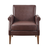 Madison Park Annika Traditional Faux Leather Accent Arm Chair MP100-1225 Brown