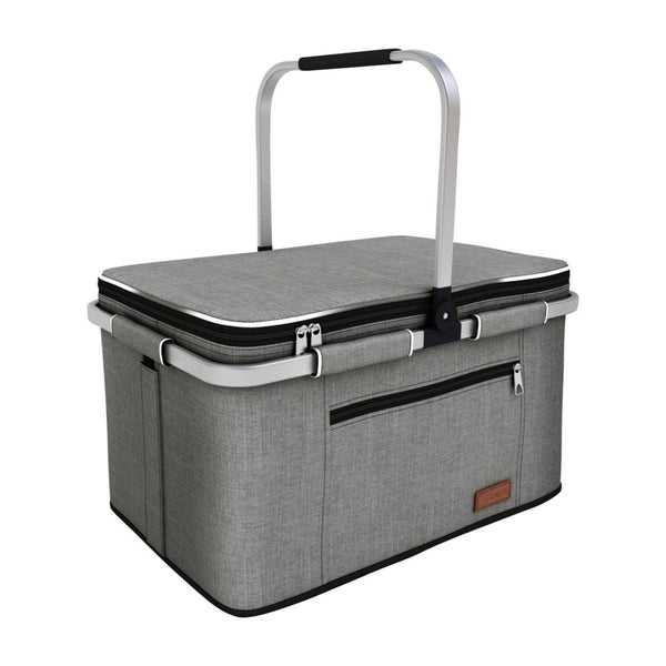 English Elm 35l Insulated Picnic Basket with Aluminum Frame Collapsible Waterproof Cooler Tote W2181P483966