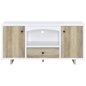 English Elm Yesler Two-tone Media Credenza with Open Shelf and Concealed Cabinet Storage B062P441083