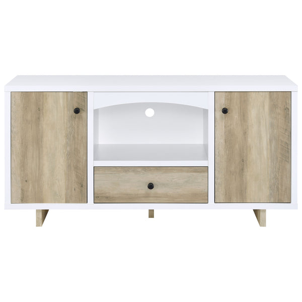 English Elm Yesler Two-tone Media Credenza with Open Shelf and Concealed Cabinet Storage B062P441083