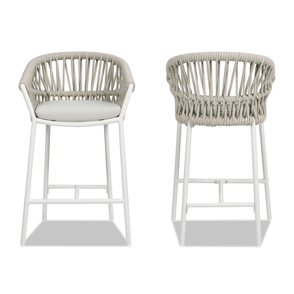 English Elm Jennifer Taylor Home - Maiden 27" Set Of 2 Stylish Patio Counter Stools, Beige Axroma Olefin - Durable & Chic Design B2719P245994