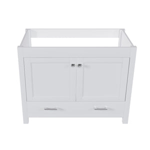 English Elm 42'' White Bathroom Vanity Base Cabinet with Doors & Soft-Close Drawer, Solid Frame MDF, Fits 43x22 Sink W509P347342