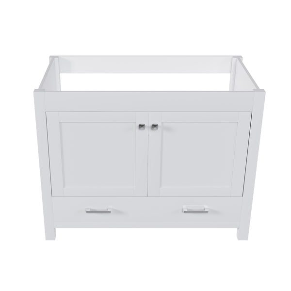 English Elm 42'' White Bathroom Vanity Base Cabinet with Doors & Soft-Close Drawer, Solid Frame MDF, Fits 43x22 Sink W509P347342