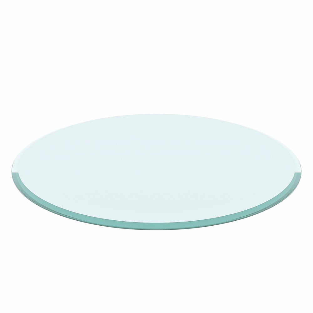 English Elm 36"inch Round Tempered Glass Table Top with Polished Edge for Dining or Patio W241P248438