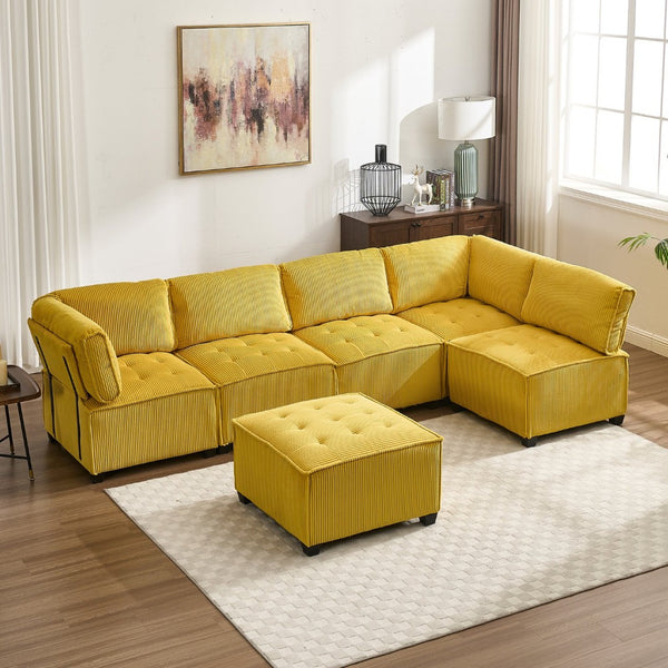 English Elm United We Win U-Shaped Modular Sectional Sofa With Reversible Chaise - Plush Comfort & Style! W1568S00153-GIGA