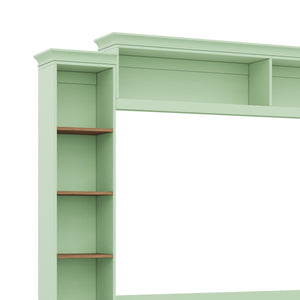 English Elm Unique Low Profile Media Console with Led Lighting Glass Shelves Fits Tvs to 105 Mint Green N721S000077M