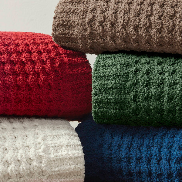 JLA Home Madison Park - Waffle Chenille Throw with Sherpa Reverse, 50"x60" Plush Dual-Texture Throw for Warmth & Style MP50-8269